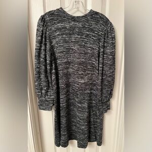 Loft long-sleeve dress, black/white/grey